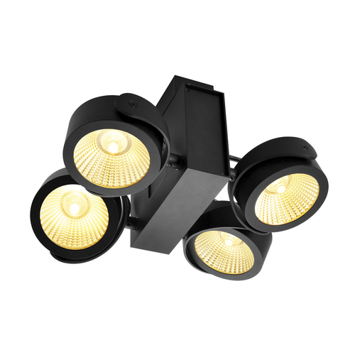 Marbel 1001425 SLV TEC KALU 4 LED светильник накладной 60Вт с LED 3000К, 3800лм, 4х 60°, черный