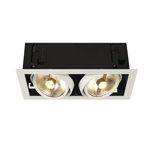 Marbel 115551 SLV KADUX 2 ES111 светильник встраиваемый для 2-х ламп ES111 по 75Вт макс., белый/ черный
