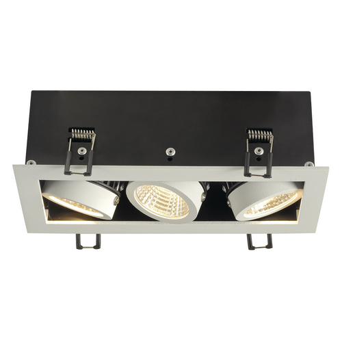 Marbel 115721 SLV KADUX 3 LED светильник встраиваемый 21Вт с БП и LED 3000К, 1920лм, 3х 38°, белый/ черный
