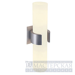 Marbel 147529 SLV DENA 2 светильник настенный 2хE14 40Вт макс., алюминий/стекло белое