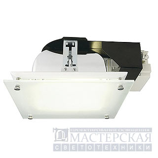 Marbel 160022 SLV QUOR 52 GLASS F светильник встр. с ЭПРА 2xTC-DE G24q-3 по 26Вт, белый