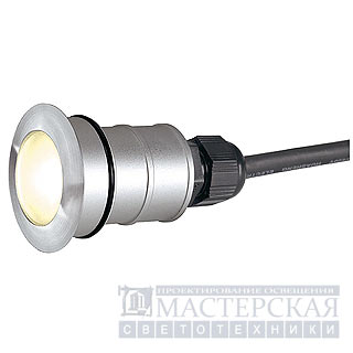 Marbel 228332 SLV POWER TRAIL-LITE ROUND светильник встраив. IP67 c WW LED 1Вт, сталь/стекло матовое