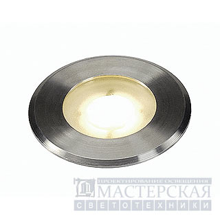 Marbel 228412 SLV DASAR FLAT 230V LED recessed ground spot, round, 4,3W LED, WW, stainl. steel cover