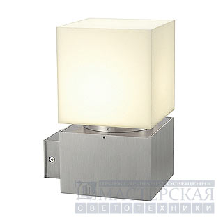 Marbel 230706 SLV SQUARE WL светильник настенный IP44 ELD E27 20Вт макс., матирован. алюминий/белый