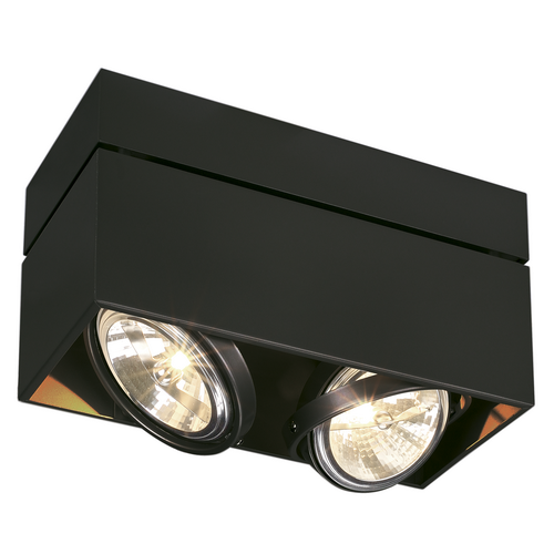 Marbel 117130 SLV KARDAMOD SQUARE QRB DOUBLE светильник потолочный с ЭПН для ламп QRB111 2x50Вт макс., черн